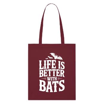 La vie est meilleure avec les chauves-souris - Tote bag bio Stanley/Stella - bordeaux - Devant