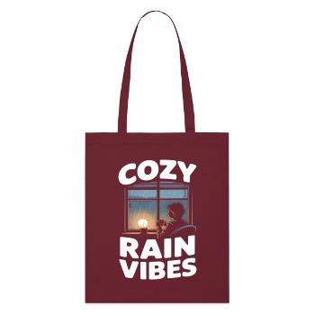 Cozy Rain Vibes Regen - Stanley/Stella Bio-Stoffbeutel - Burgunderrot - Vorne