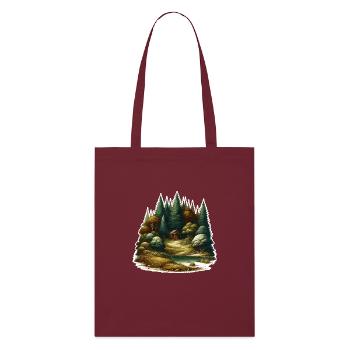Paysage - Illustration - Tote bag bio Stanley/Stella - bordeaux - Devant
