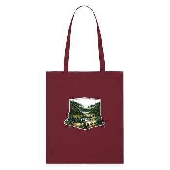 Paysage - Illustration - Tote bag bio Stanley/Stella - bordeaux - Devant