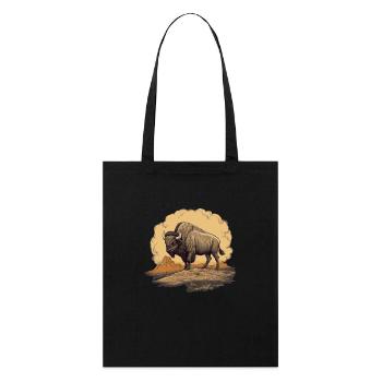 Amerikanischer Bison - Stanley/Stella Bio-Stoffbeutel - Schwarz - Vorne