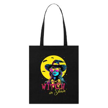 Witch in Town, Halloween Witches Design Neon Color - Stanley/Stella Organic Tote Bag - black - Front