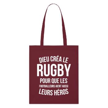 rugby, rugby sport, rugby humour - Tote bag bio Stanley/Stella - bordeaux - Devant
