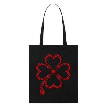 Kleeblatt Klee Design - Stanley/Stella Bio-Stoffbeutel - Schwarz - Vorne