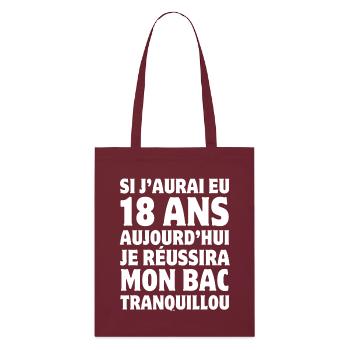 baccalauréat, bac, diplôme, bachelier - Tote bag bio Stanley/Stella - bordeaux - Devant