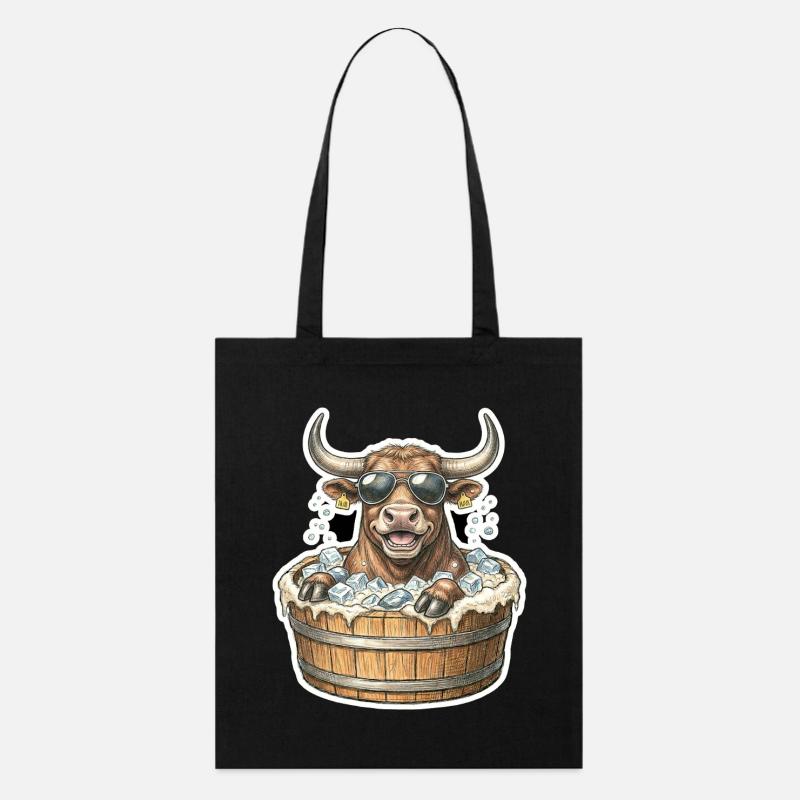 Taureau Taureau Bain de glace Vache taureau - Tote bag bio Stanley/Stella - noir