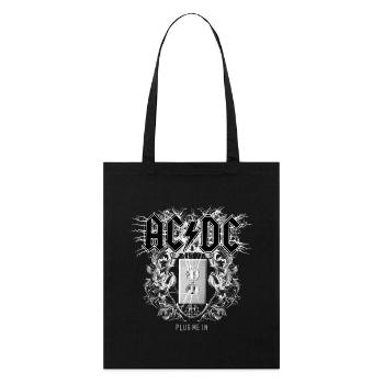 AC/DC Logo Mit Steckdose Plug Me In Videoalbum - Stanley/Stella Bio-Stoffbeutel - Schwarz - Vorne