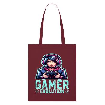 Die Evolution eines Gamers, cooles Gaming-Design - Stanley/Stella Bio-Stoffbeutel - Burgunderrot - Vorne