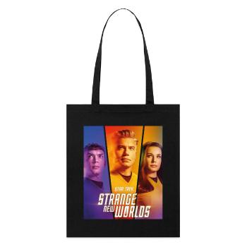 Star Trek Strange New World Spock, Pike Und Una - Stanley/Stella Bio-Stoffbeutel - Schwarz - Vorne