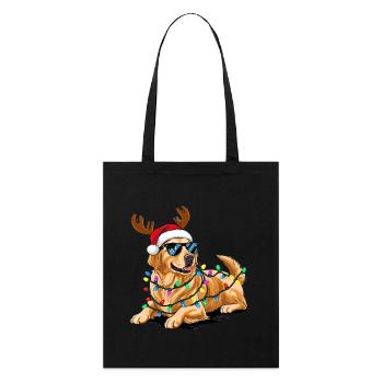 Golden Retriever Weihnachten - Stanley/Stella Bio-Stoffbeutel - Schwarz - Vorne