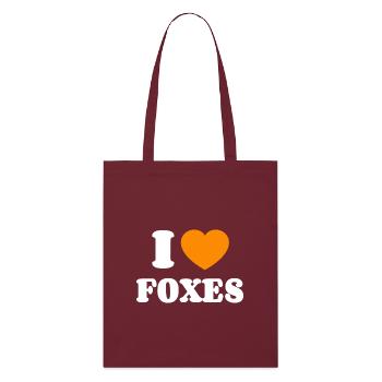 Dear foxes, - Stanley/Stella Organic Tote Bag - burgundy - Front