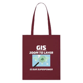 SIG Zoom sur la cartographie des couches Technologie géospatiale - Tote bag bio Stanley/Stella - bordeaux - Devant