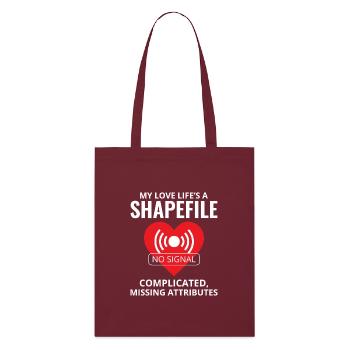 Shapefile GIS Humor Geospatial Technician - Stanley/Stella Organic Tote Bag - burgundy - Front