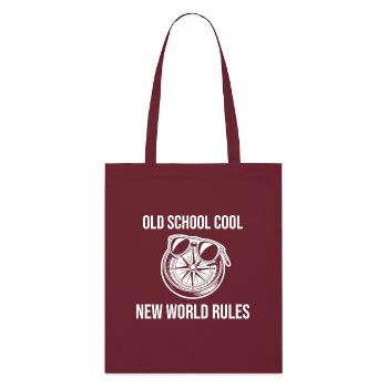 Old School Cool New World Rules Compass - Stanley/Stella Bio-Stoffbeutel - Burgunderrot - Vorne