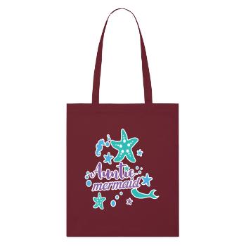 Auntie Mermaid - Stanley/Stella Organic Tote Bag - burgundy - Front