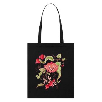 Ornement de vigne floral - Tote bag bio Stanley/Stella - noir - Devant