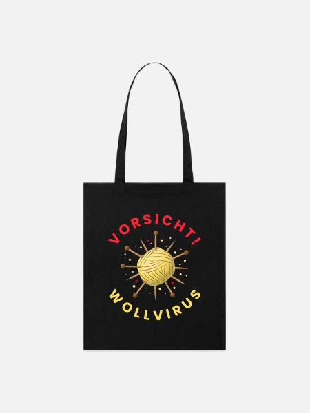 VORSICHT! Wollvirus - Stanley/Stella Bio-Stoffbeutel - Schwarz