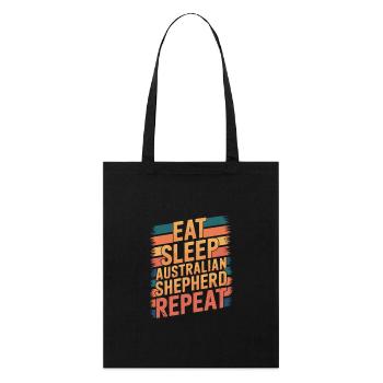 Manger. Dormir. Berger australien. Répéter. - Tote bag bio Stanley/Stella - noir - Devant