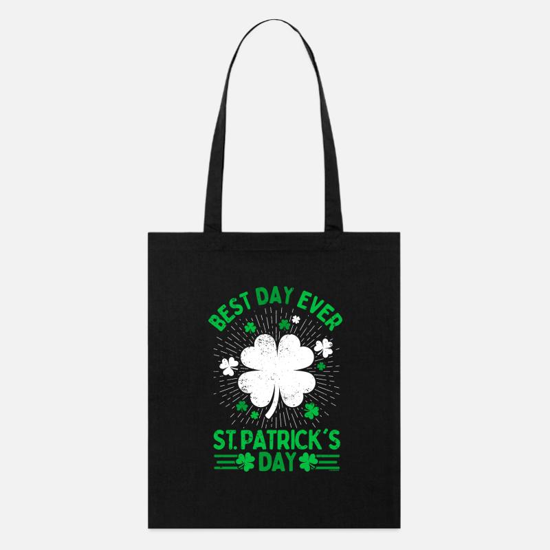 Saint Patrick Best day ever St Patricks day - Tote bag bio Stanley/Stella - noir