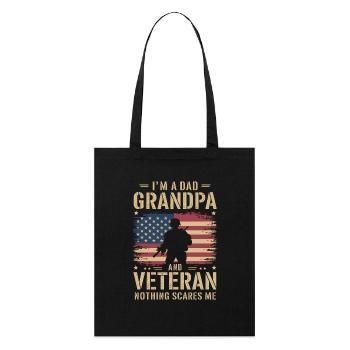 Soldat militaire vétéran - Tote bag bio Stanley/Stella - noir - Devant
