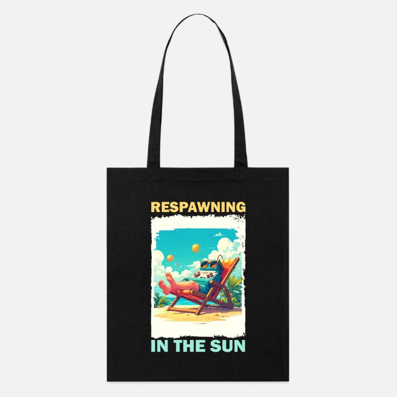 Gaming console on the beach in sunlight - Stanley/Stella Organic Tote Bag - black