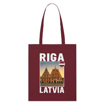 Riga Litauen - Stanley/Stella Bio-Stoffbeutel - Burgunderrot - Vorne