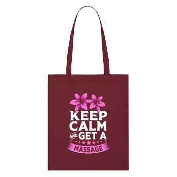 massage - Stanley/Stella Organic Tote Bag - burgundy - Front