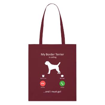 La race de chien Loyal Border Terrier appelle - Tote bag bio Stanley/Stella - bordeaux - Devant