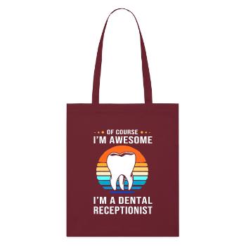 Rezeptionist Zahnarzt Zahn Dentist - Stanley/Stella Bio-Stoffbeutel - Burgunderrot - Vorne