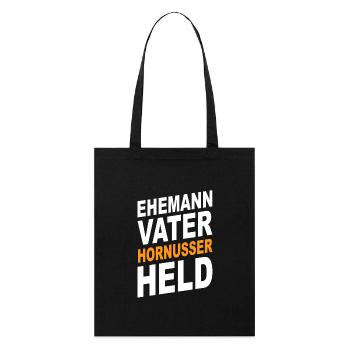 Ehemann Vater Hornusser Held - Stanley/Stella Bio-Stoffbeutel - Schwarz - Vorne