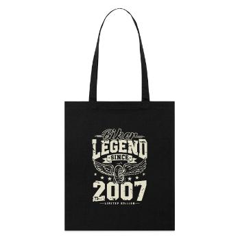 Légende du motard depuis 2007 - Tote bag bio Stanley/Stella - noir - Devant