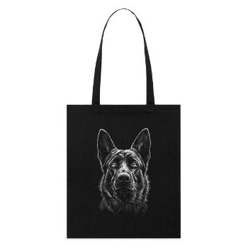 Deutscher Schäferhund Portrait Hunde Hund - Stanley/Stella Bio-Stoffbeutel - Schwarz - Vorne
