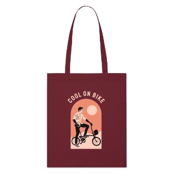 Cool vélo pliant de banlieue, Brompton London UK - Tote bag bio Stanley/Stella - bordeaux - Devant
