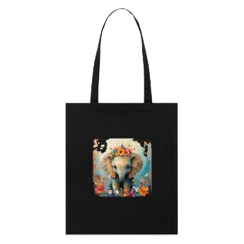 Cute Elephant - Stanley/Stella Organic Tote Bag - black - Front
