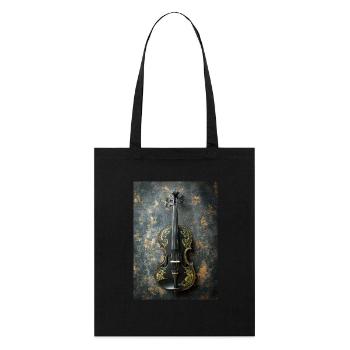 Élégance ornementée – Art du violon noir et or - Tote bag bio Stanley/Stella - noir - Devant