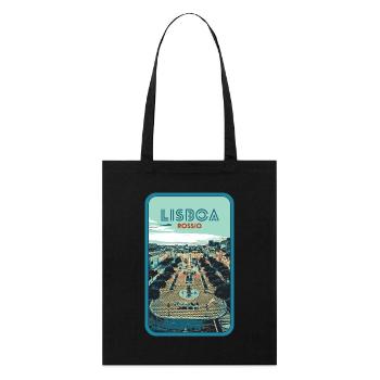 Illustration Rossio Square, Lisbon - Stanley/Stella Organic Tote Bag - black - Front