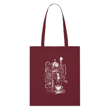 Steampunk-Espressomaschine - Stanley/Stella Bio-Stoffbeutel - Burgunderrot - Vorne