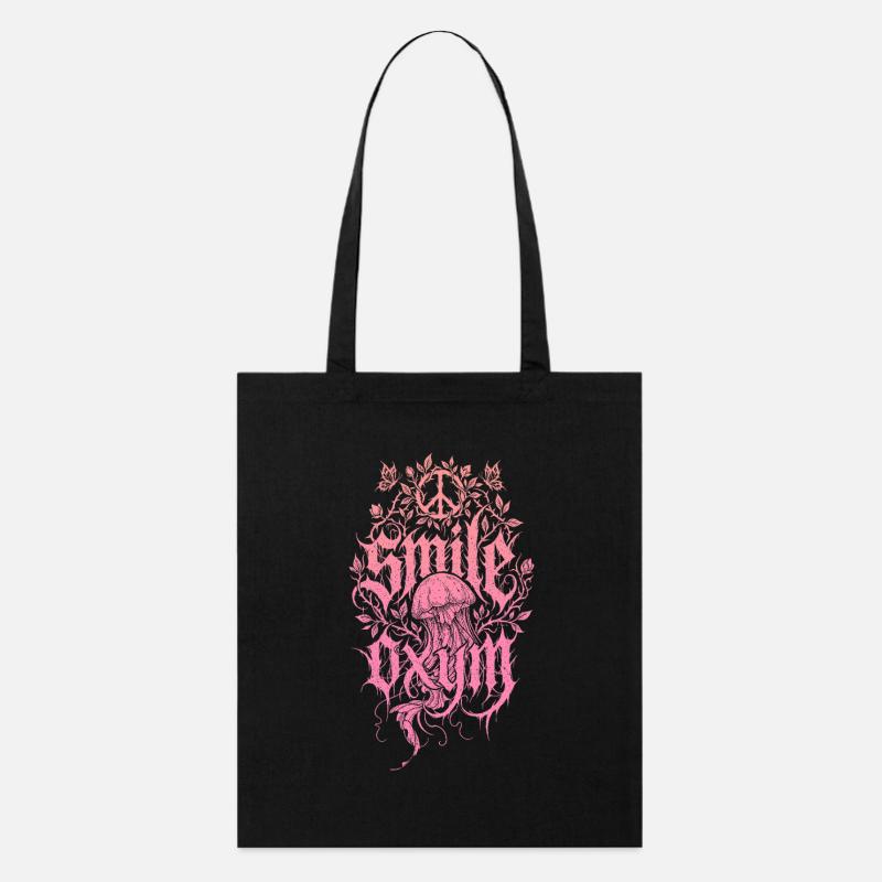 Méduses roses dans la forêt corallienne - Tote bag bio Stanley/Stella - noir