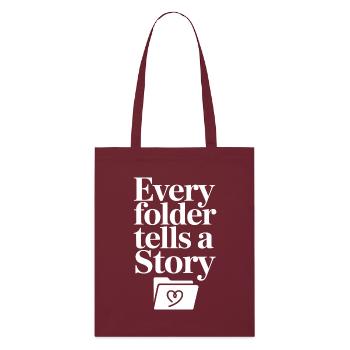 Chaque dossier raconte une histoire - Tote bag bio Stanley/Stella - bordeaux - Devant