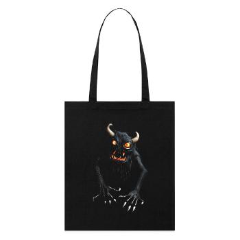 Monster Dämon Halloween Kreatur gruselig Kostüm - Stanley/Stella Bio-Stoffbeutel - Schwarz - Vorne