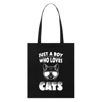 Boys Cats Lover - Stanley/Stella Bio-Stoffbeutel - Schwarz - Vorne