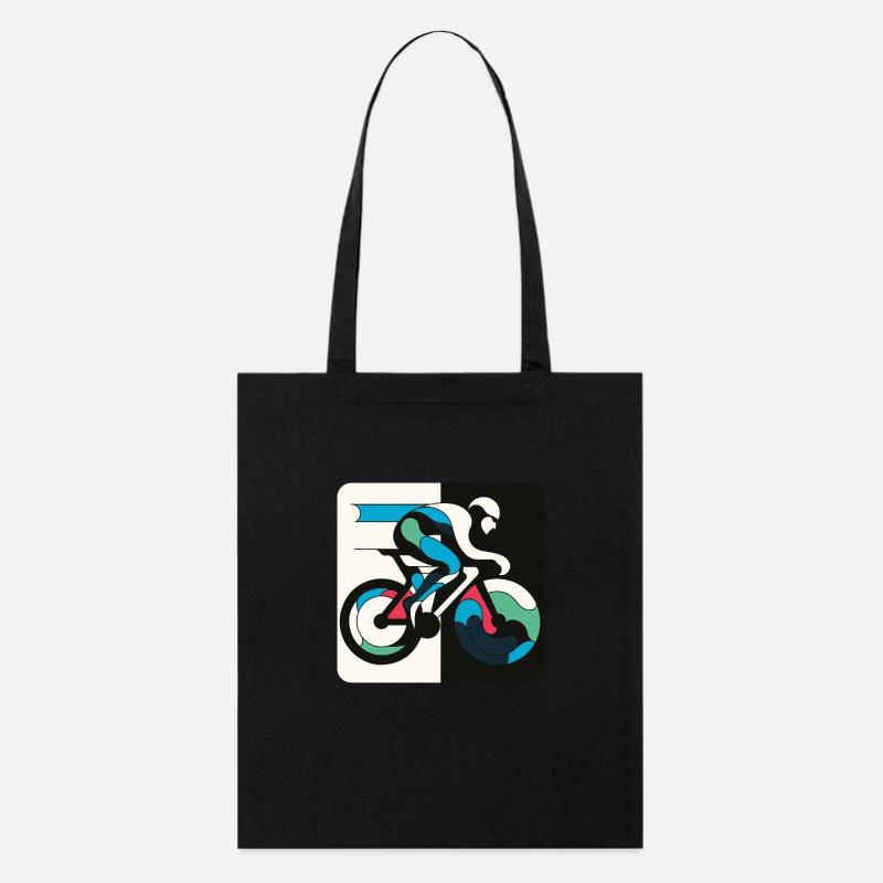 Fahrradfahrer auf dem Rennrad Triathlet Geschenk - Stanley/Stella Bio-Stoffbeutel - Schwarz