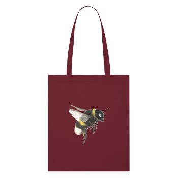 Watercolor Honeybee Accents - Stanley/Stella Organic Tote Bag - burgundy - Front