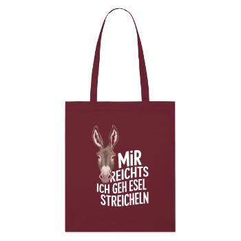 Esel Eselchen Maultier Muli - Stanley/Stella Bio-Stoffbeutel - Burgunderrot - Vorne