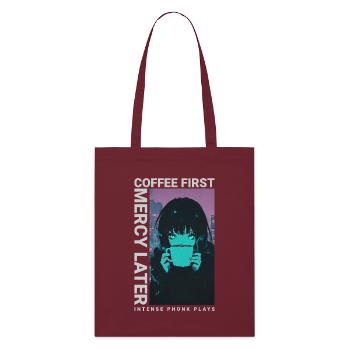 Café d'abord Miséricorde plus tard Anime Girl Cyberpunk - Tote bag bio Stanley/Stella - bordeaux - Devant