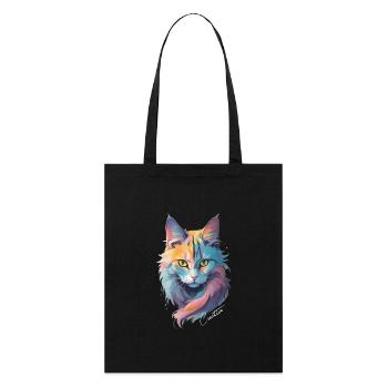 Cat Creative - Stanley/Stella Bio-Stoffbeutel - Schwarz - Vorne
