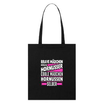 Coole Mädchen mögen Hornusser - Stanley/Stella Bio-Stoffbeutel - Schwarz - Vorne
