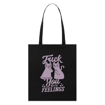 Cat with feelings funny sarcastic - Stanley/Stella Organic Tote Bag - black - Front
