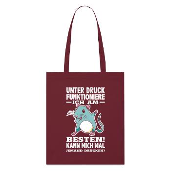 Je fonctionne mieux sous pression - Tote bag bio Stanley/Stella - bordeaux - Devant