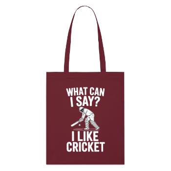 Lustiges Kricket Spruch Vintage Cricket Spiel - Stanley/Stella Bio-Stoffbeutel - Burgunderrot - Vorne